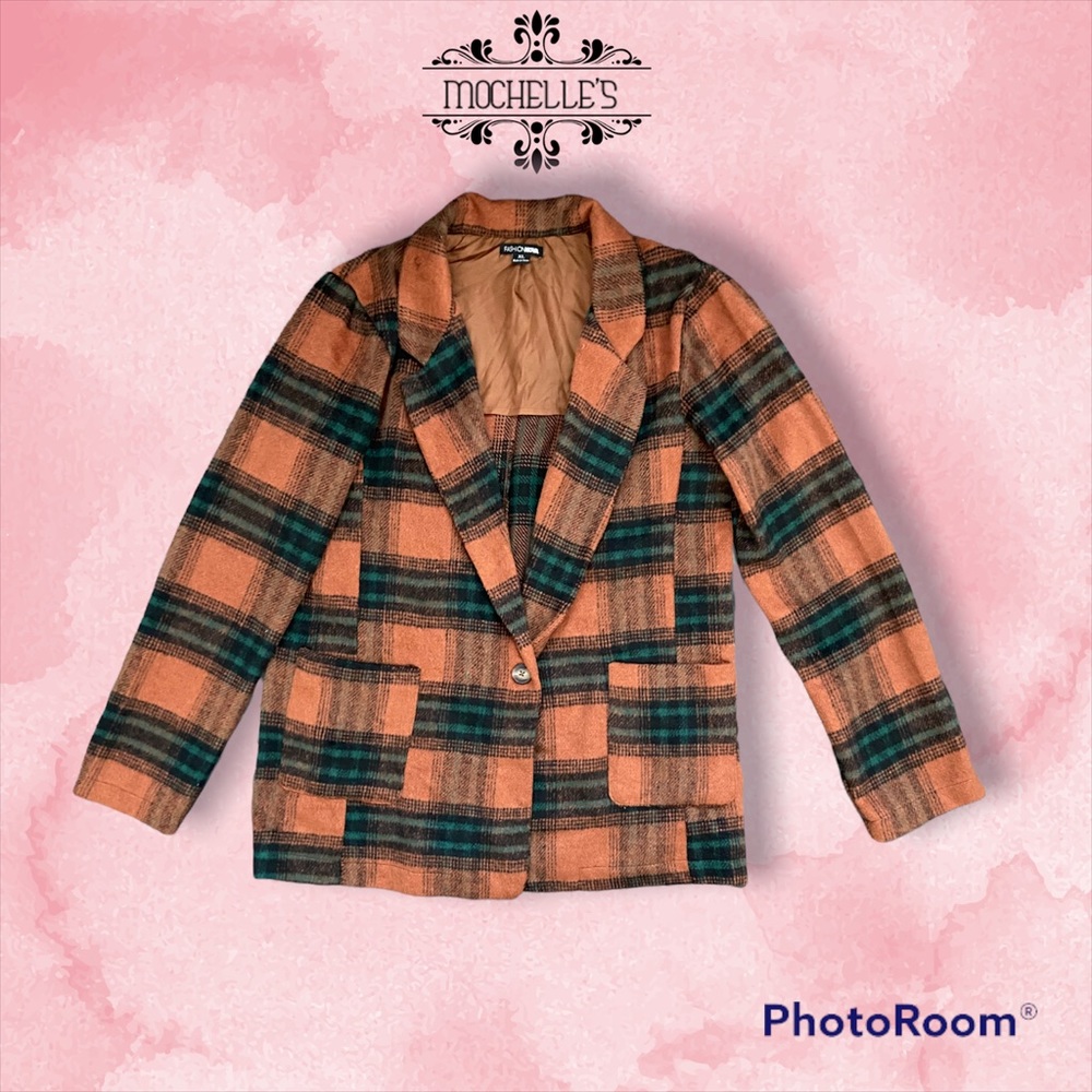 Brown Plaid Blazer